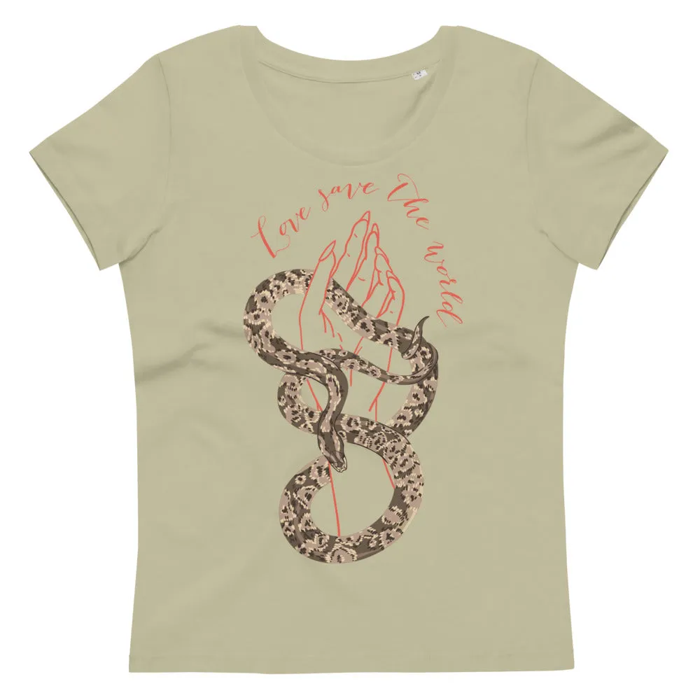 Women's fitted eco tee Love save the world