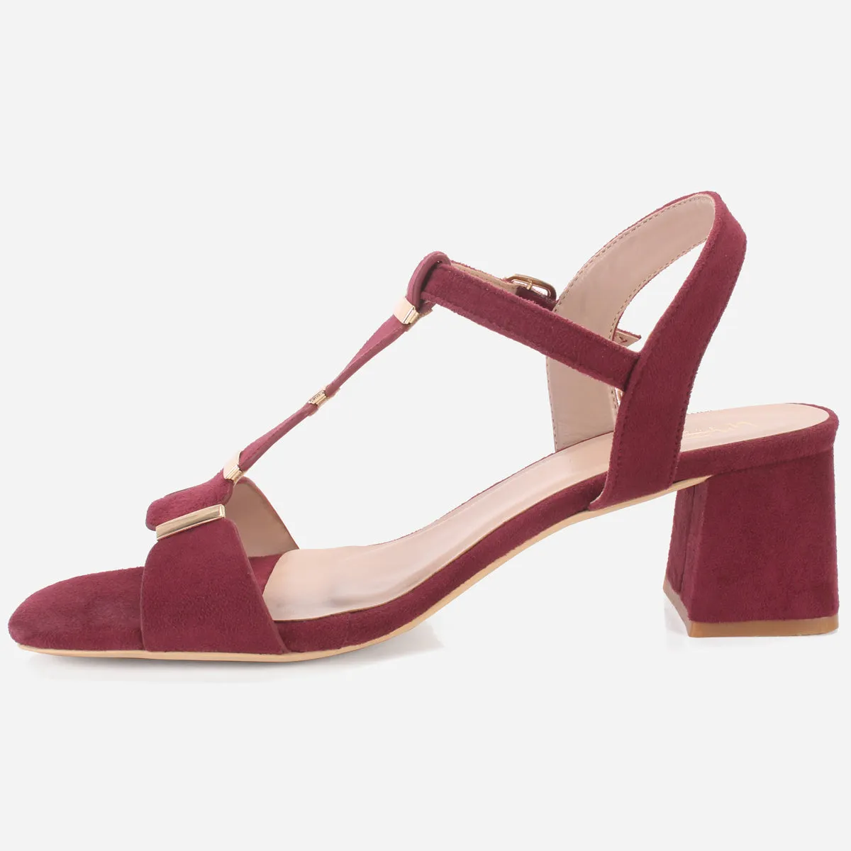 Womens "NAURAX" Fancy Block Heel Back Strap Sandals