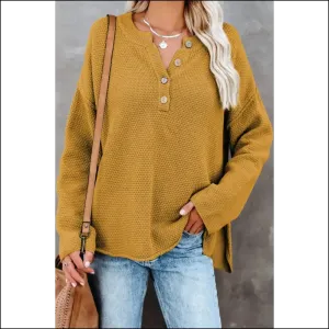 Yellow Drop Shoulder Henley: so Cozy, It's ! (needful Things) 💛